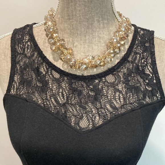 Black Sleeveless Bodycon Lace Dress Medium - Picture 9 of 15